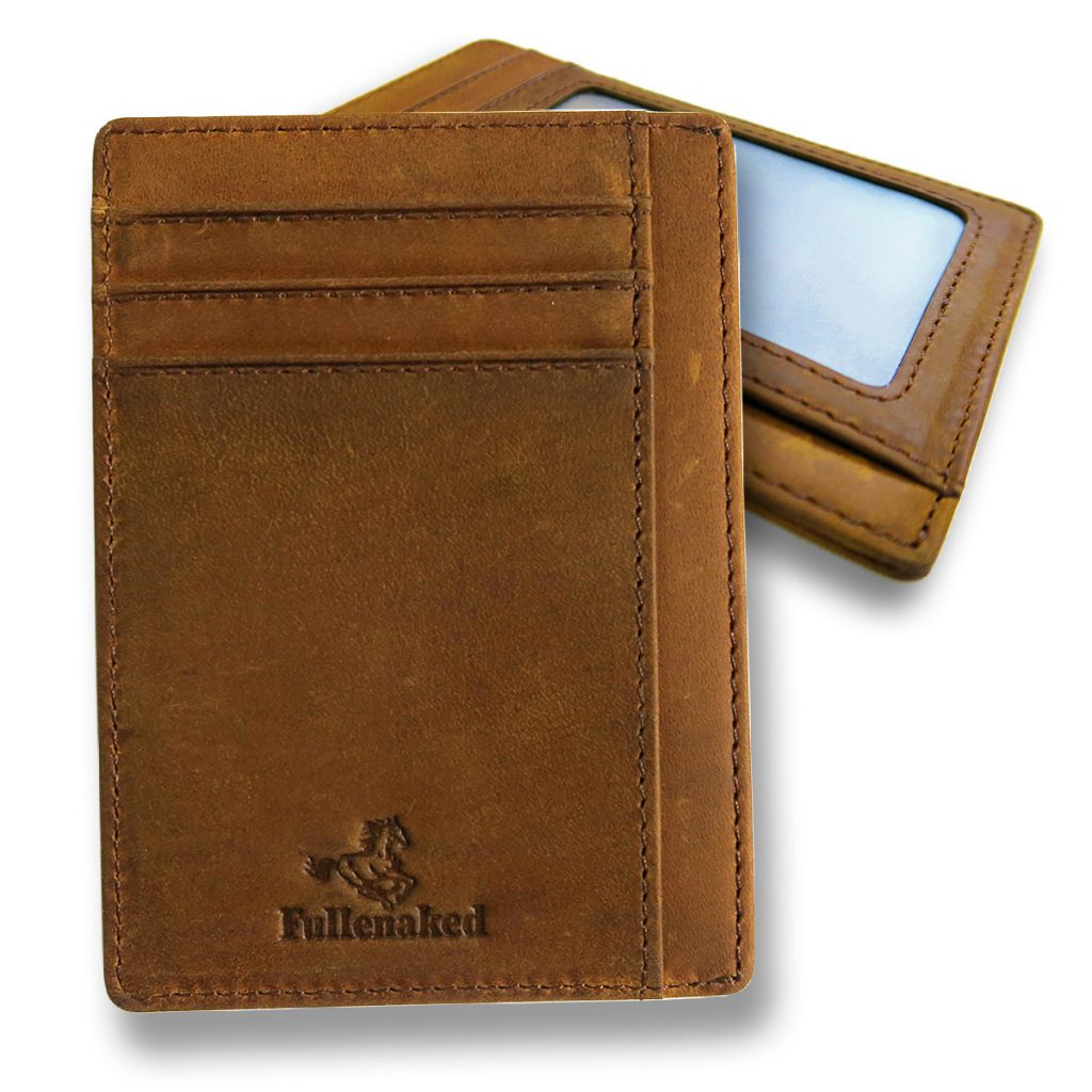 FULLENAKED Front Pocket Minimalist RFID Blocking Leather Wallet